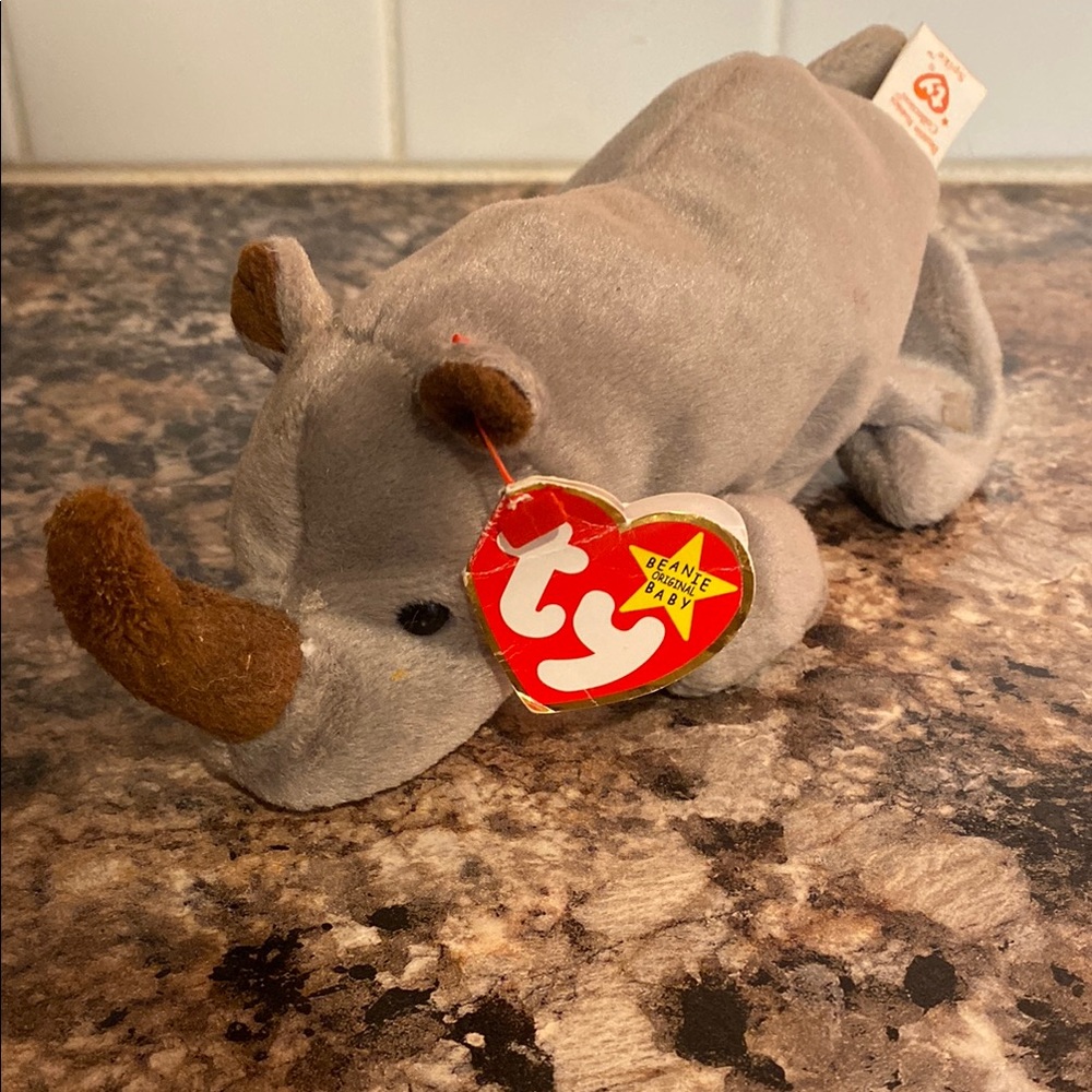 Ty Gray Rhino Beanie baby- Spike